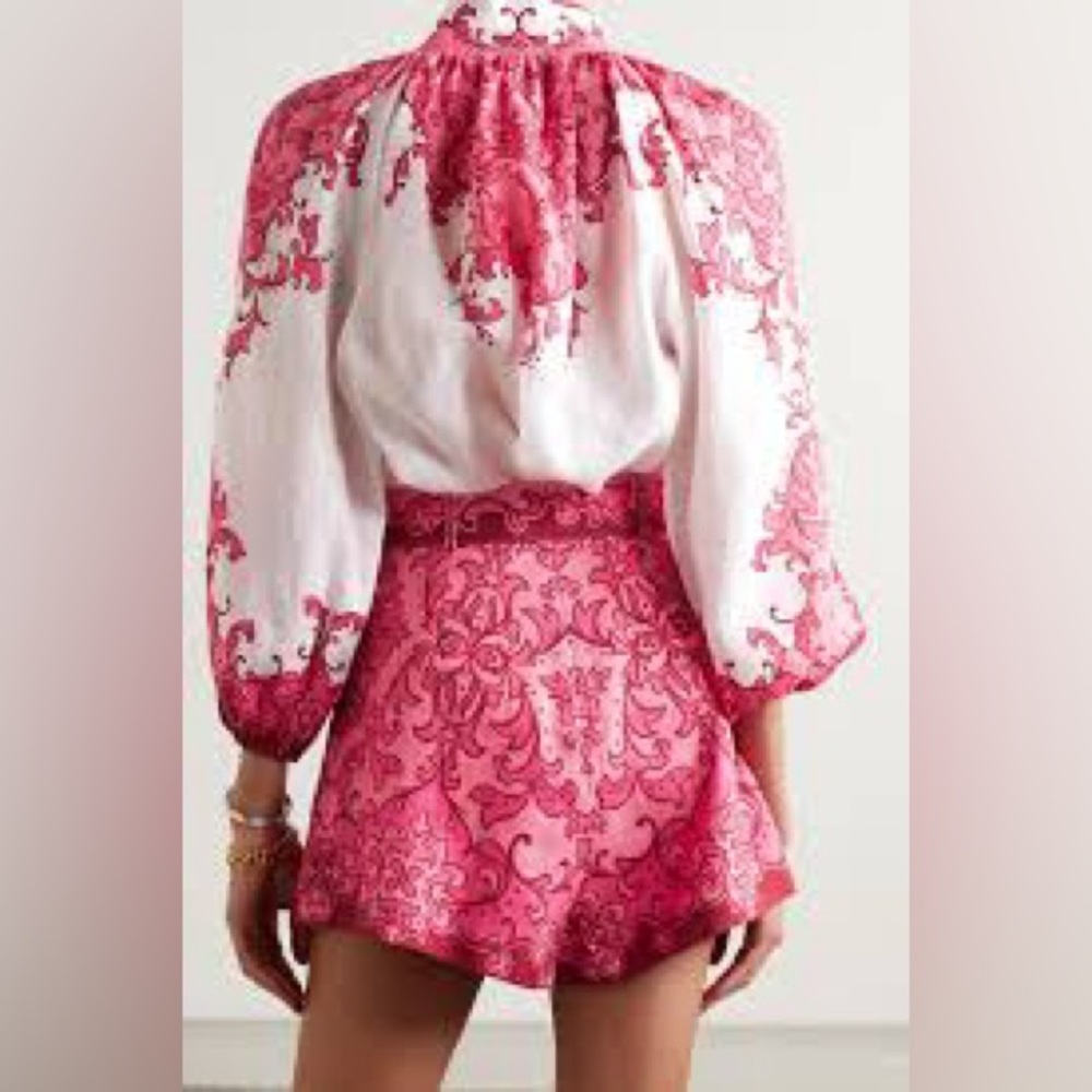 ZIMMERMANN Nina Billow Blouse in Watermelon Print Zimmermann Size 0 - Picture 7 of 10